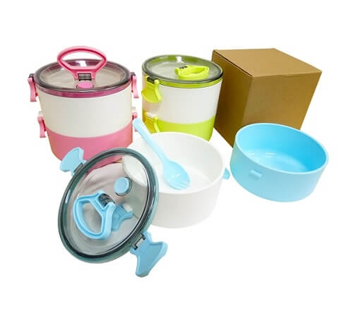 2-Tier Lunch Box with Spork